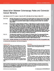Association Between Colonoscopy Rates and Colorectal Cancer ...