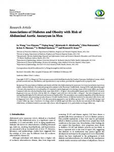 Associations of Diabetes and Obesity with Risk of Abdominal Aortic