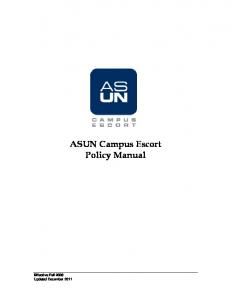 ASUN Campus Escort Policy Manual