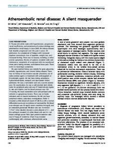 Atheroembolic renal disease - Kidney International