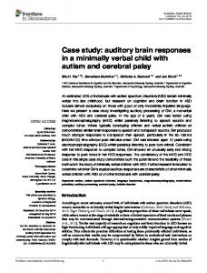 auditory brain responses in a minimally verbal child with autism and