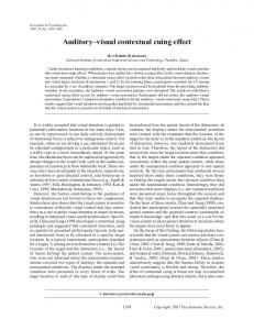 Auditory-visual contextual cuing effect - Springer Link