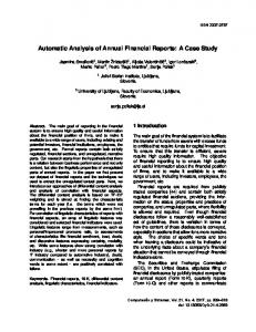 Automatic Analysis of Annual Financial Reports: A