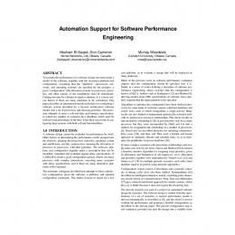 Automation Support for Software Performance Engineering