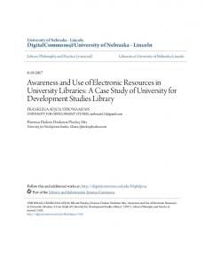 Awareness and Use of Electronic Resources in University Libraries: A ...