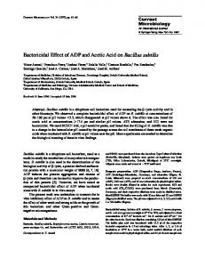Bactericidal Effect of ADP and Acetic Acid on Bacillus ... - Springer Link
