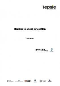 Barriers to Social Innovation