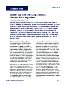 Basel III and the Continuing Evolution of Bank Capital Regulation