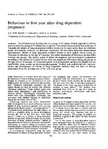 Behaviour in first year after drug dependent - Europe PMC