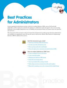 Best Practices for Administrators - Salesforce.com