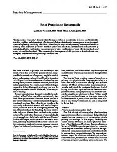 Best Practices Research - STFM