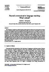 Beyond communicative language teaching: What's ahead?