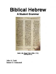 Biblical Hebrew - Individual.utoronto.ca