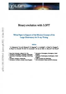 Binary evolution with LOFT - arXiv