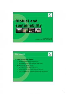 Biofuel and sustainability