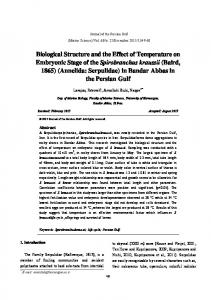 Biological Structure and the Effect of Temperature on Embryonic Stage