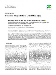 Biomarkers of Sepsis-Induced Acute Kidney Injury