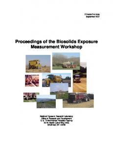 Biosolids Exposure Workshop Report - EPA