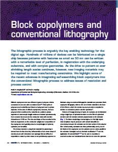 Block copolymers and conventional lithography