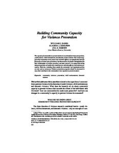 Building Community Capacity for Violence Prevention - SAGE Journals