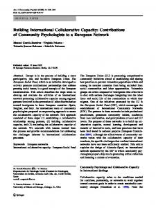 Building International Collaborative Capacity: Contributions ... - cespyd
