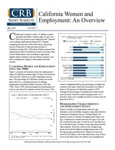 California Women and Employment: An Overview - California State ...
