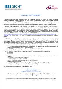 CALL FOR PROPOSALS 2015