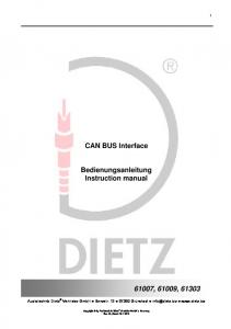 CAN BUS Interface Bedienungsanleitung Instruction manual 61007 ...