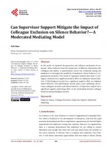 Can Supervisor Support Mitigate the Impact of