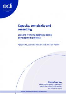 Capacity, complexity and consulting - Overseas Development Institute