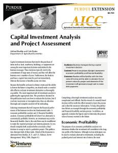 Capital Investment Analysis and Project ... - Purdue Extension