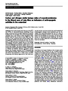Carbon and nitrogen stable isotope ratios of macroinvertebrates in the ...