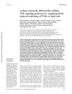 Carbon monoxide differentially inhibits TLR signaling ... - BioMedSearch