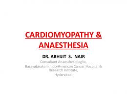 cardiomyopathy & anaesthesia