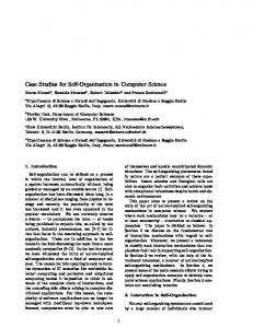 Case Studies for Self-Organization in Computer Science - CiteSeerX