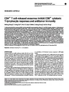 CD4+ T cell-released exosomes inhibit CD8+ cytotoxic T ... - Nature