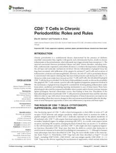 CD8+ T Cells in Chronic Periodontitis: Roles and