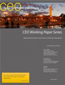 CEO Working Paper Series CEO Working Paper Series - Center for ...