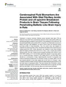 Cerebrospinal Fluid Biomarkers Are Associated