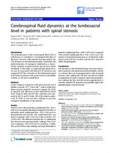 Cerebrospinal fluid dynamics at the lumbosacral level in patients with ...