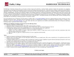 Chaffey College RADIOLOGIC TECHNOLOGY
