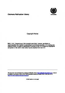 Chalmers Publication Library Copyright Notice