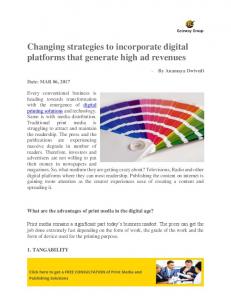 Changing strategies to incorporate digital platforms ...