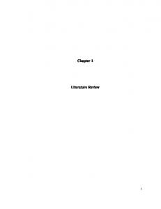 Chapter 1 Literature Review