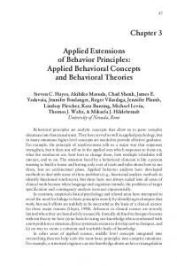 Chapter 3 Applied Extensions of Behavior Principles - Roger Vilardaga