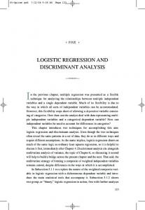 Chapter 5. Logistic Regression and Discriminant Analysis