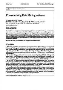 Characterising Data Mining software - Semantic Scholar