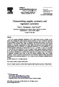 Characterizing angular symmetry and regression symmetry - K.U.Leuven
