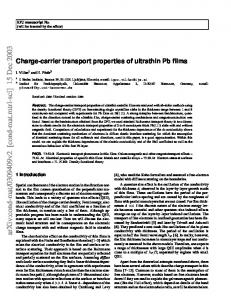 Charge-carrier transport properties of ultrathin Pb films