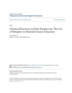 Chemical Reactions as Petite Rendezvous - Chapman University ...